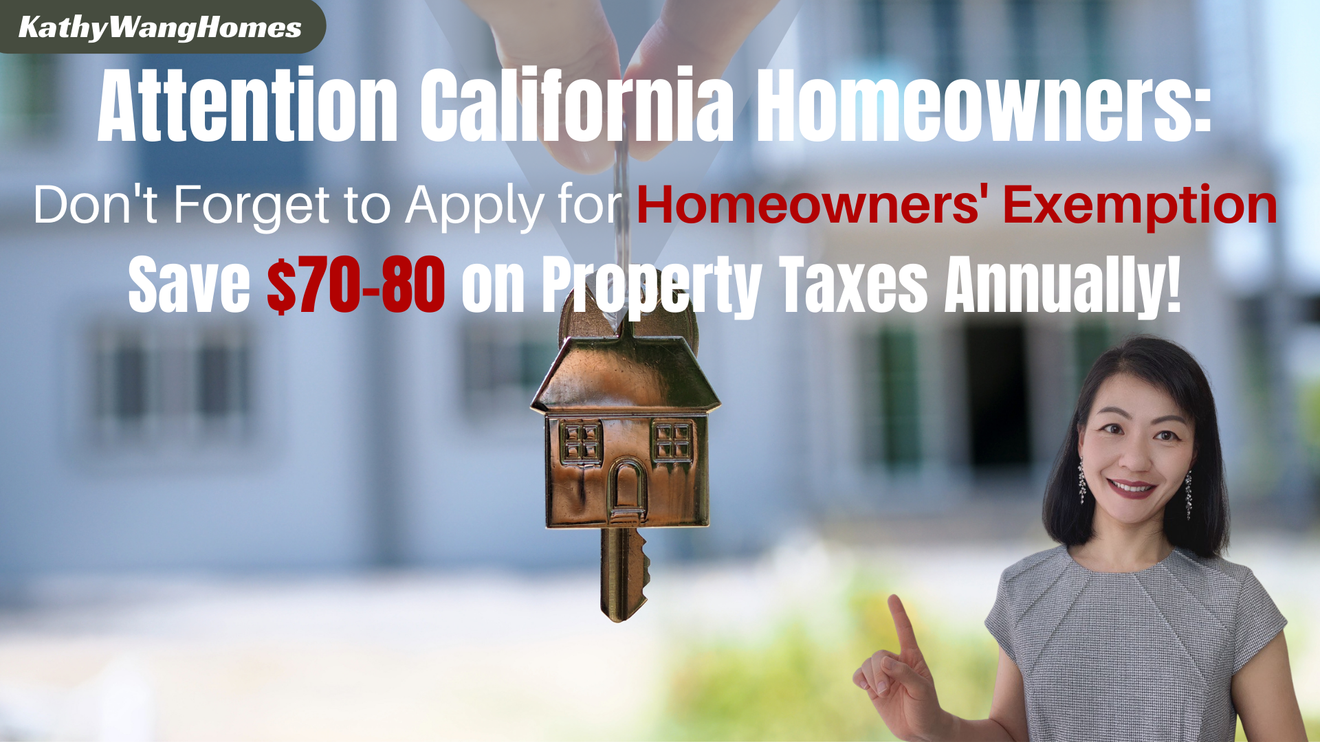 Attention California Homebuyers: Don't Forget to Apply for Homeowners' Exemption - Save $70-80 on Property Taxes Annually!